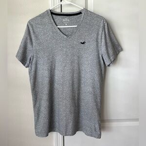 Hollister mens must have collection V Neck Tee Medium Gray Prep Cotton
